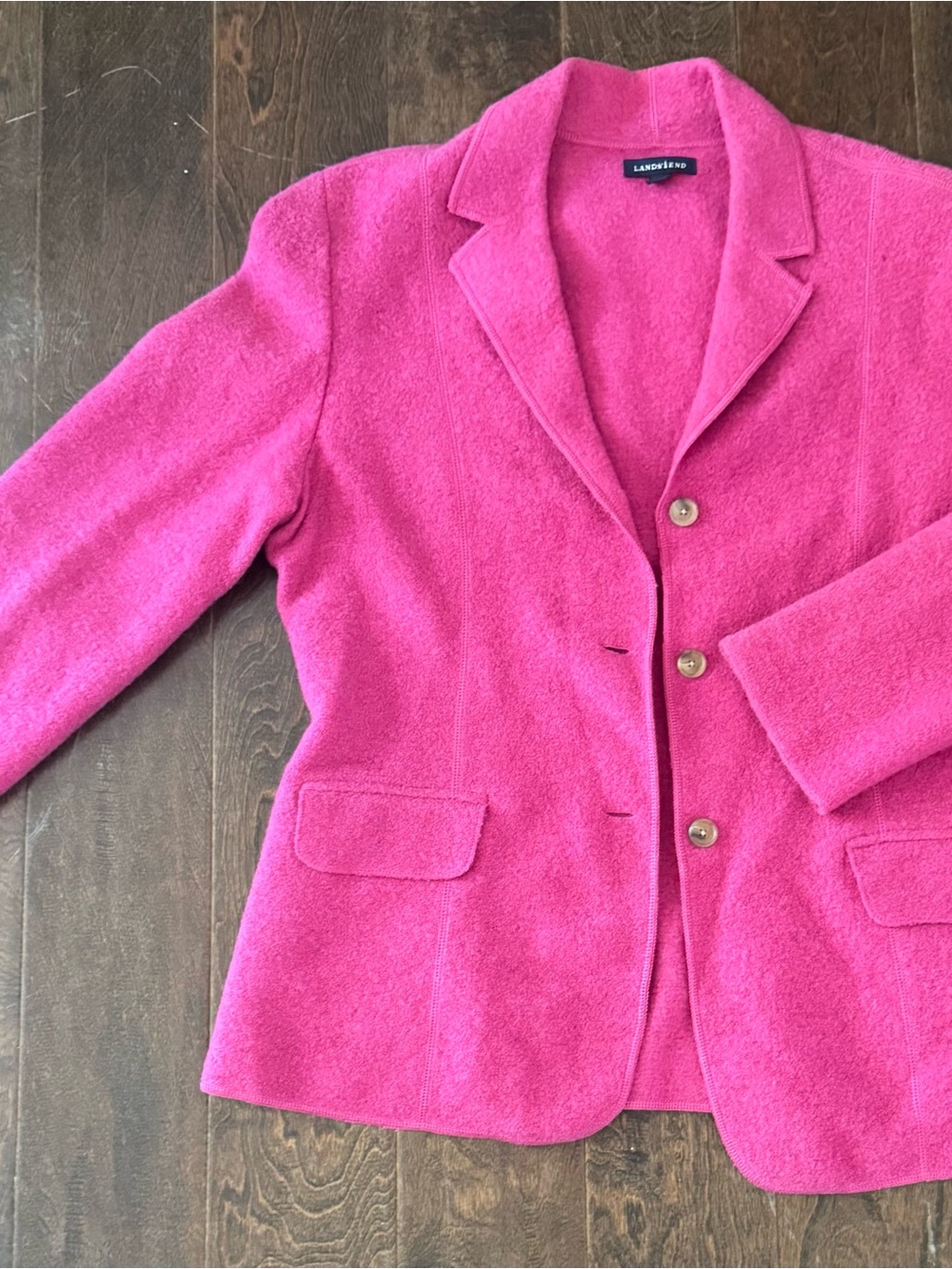 Lands' End Women’s Bright Pink Wool-Blend Blazer